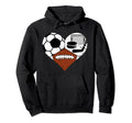 Soccer Football Hockey Heart Funny Hoodie - Fun Novelty Design Unisex