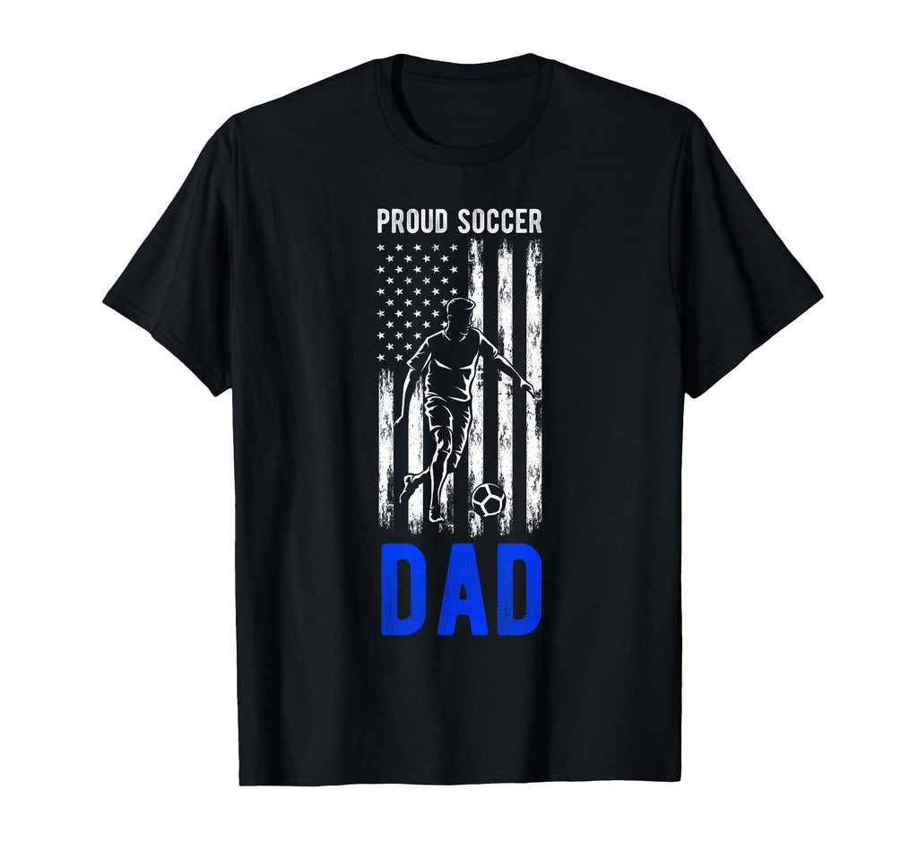 Proud Soccer Dad Usa Flag Family T-Shirt - Trendy Graphic for Adults