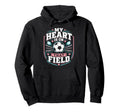 My Heart Is That Field Soccer Mom Hoodie - Minimalist Print for Adults