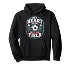 My Heart Is That Field Soccer Mom Hoodie - Minimalist Print for Adults