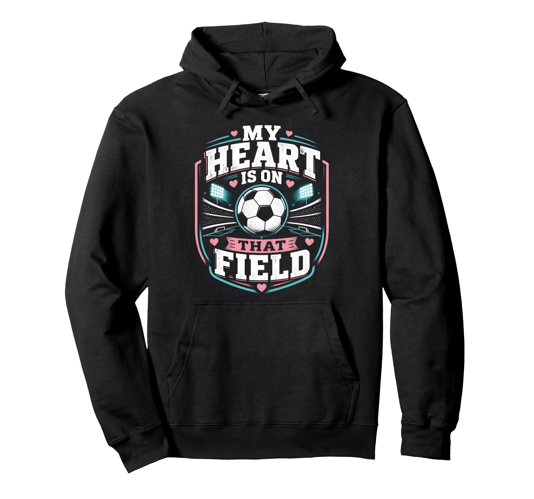 My Heart Is That Field Soccer Mom Hoodie - Minimalist Print for Adults