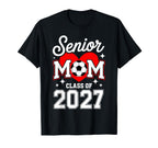 Senior Mom Class 2027 Soccer T-Shirt - Aesthetic Graphic for Adults