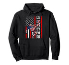 Patriotic Soccer Player American Flag Hoodie - Graphic Print Unisex