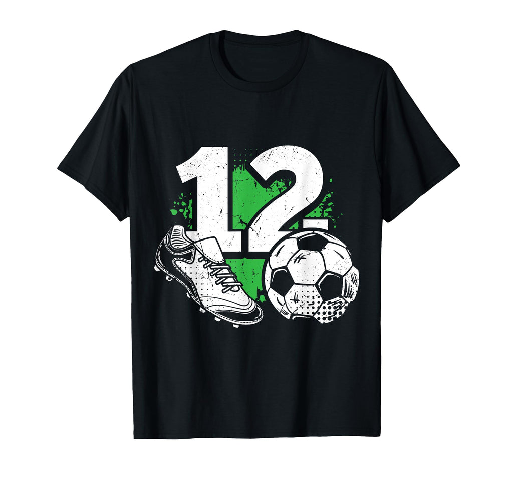 12Th Birthday Soccer Player Football 12 T-Shirt - Custom Art Print Unisex