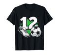 12Th Birthday Soccer Player Football 12 T-Shirt - Custom Art Print Unisex