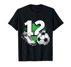 12Th Birthday Soccer Player Football 12 T-Shirt - Custom Art Print Unisex