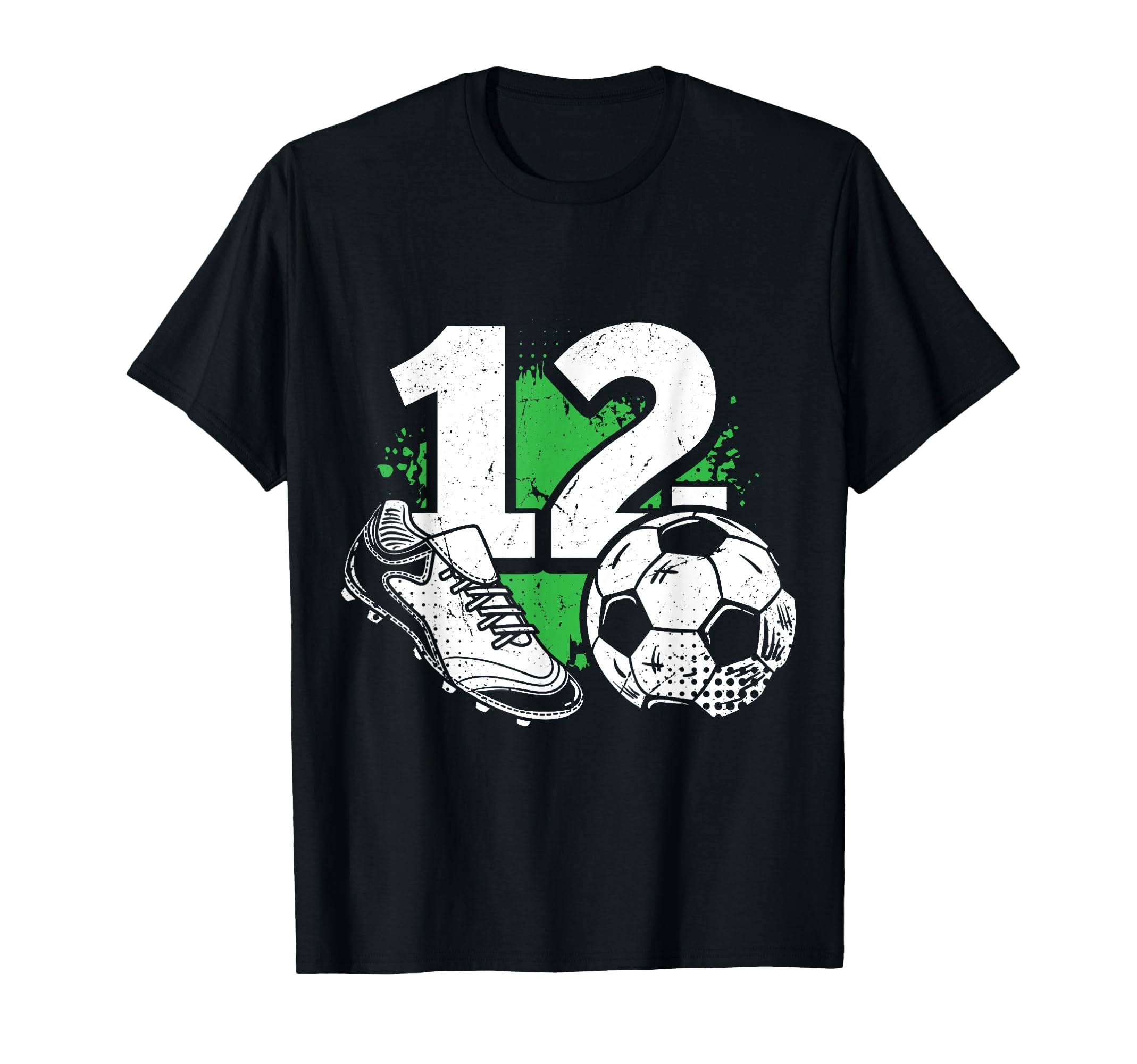 12Th Birthday Soccer Player Football 12 T-Shirt - Custom Art Print Unisex