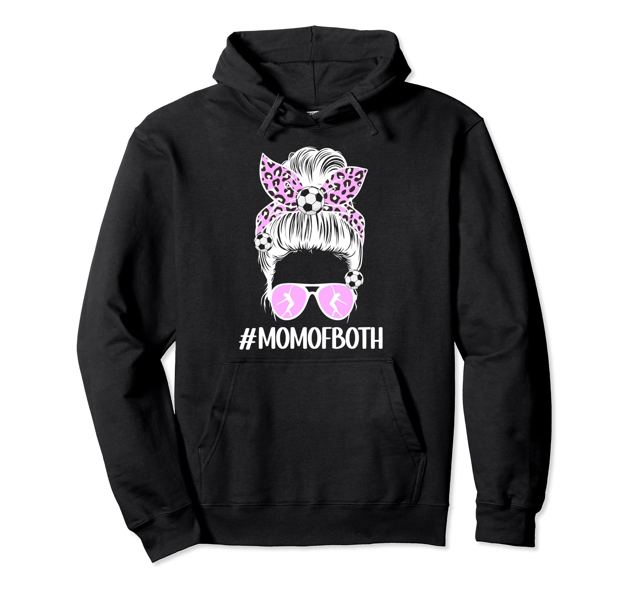 Mom Both Messy Bun Dancer Soccer Hoodie - Casual Everyday Wear Unisex