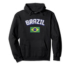 Brazil Flag Distressed Brasil Brazilian Hoodie - Novelty Apparel Unisex