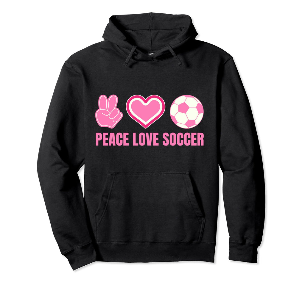 Peace Love Soccer Soccer Player Soccer Hoodie - Aesthetic Graphic Unisex