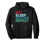 Football Football Player Eat Sleep Hoodie - Custom Art Print Men Women