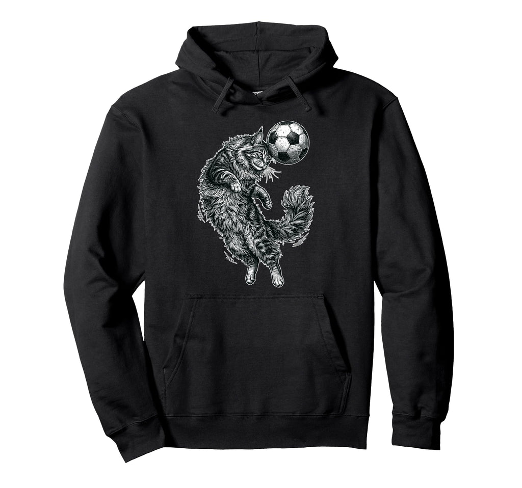 Soccer Cat Acrobat Feline Football Hero Hoodie - Novelty Apparel Men Women