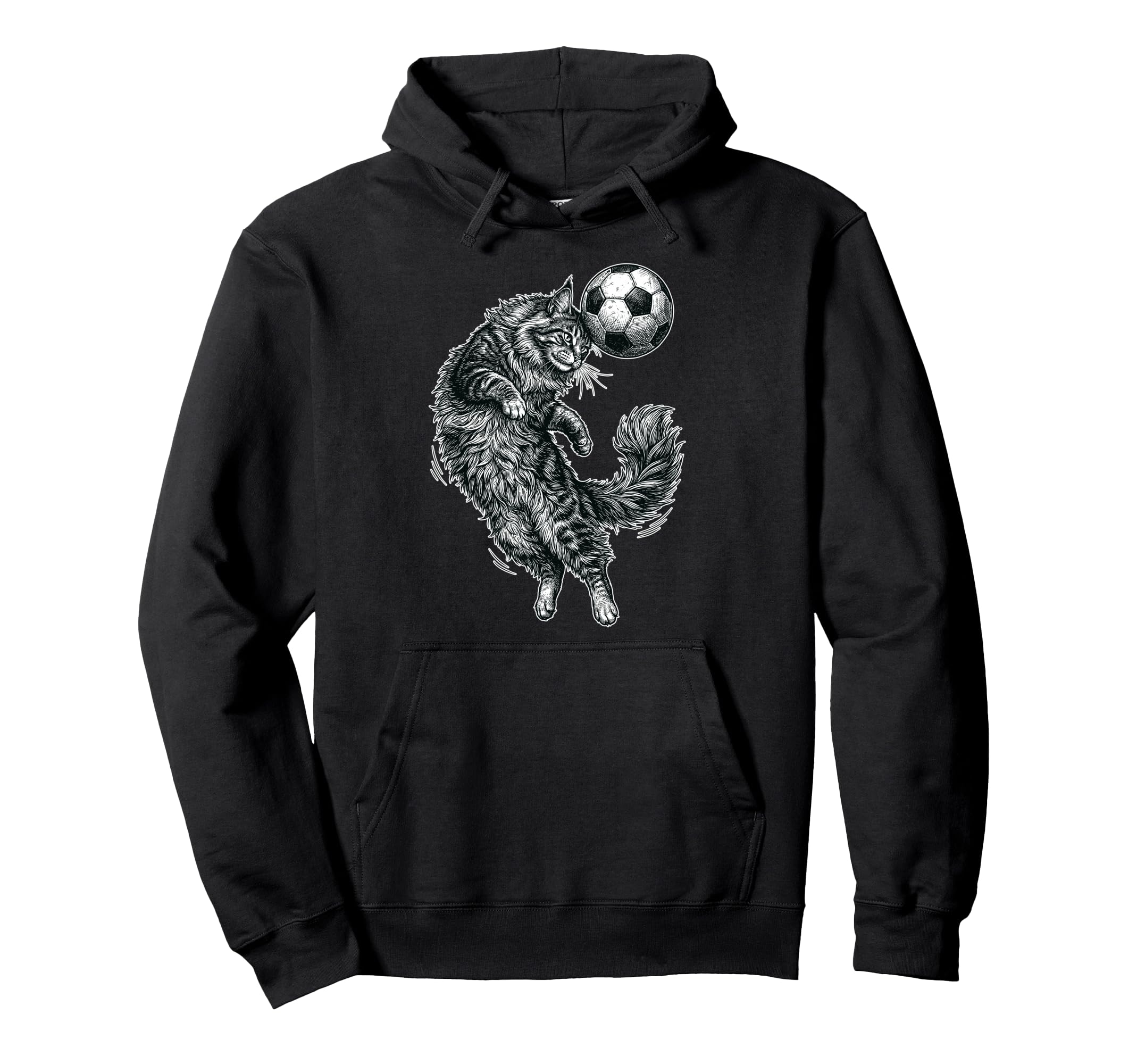 Soccer Cat Acrobat Feline Football Hero Hoodie - Novelty Apparel Men Women
