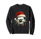 Soccer Santa Hat Lights Funny Holiday Sweatshirt - Minimalist Print Unisex