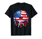 Patriotic Soccer Ball July Fourth Drip T-Shirt - Custom Art Print Unisex