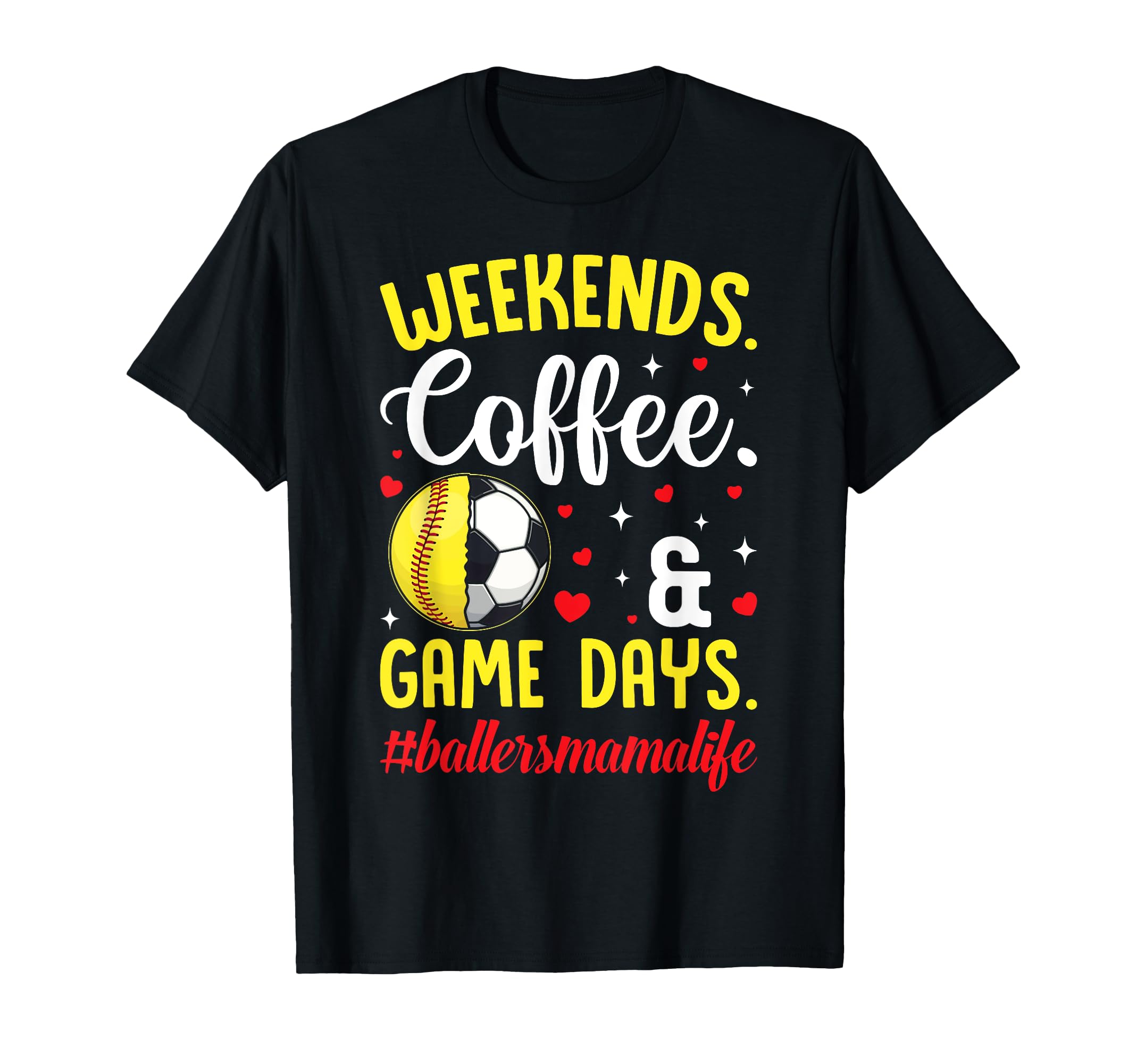Softball Soccer Baller Mom Game T-Shirt - Casual Everyday Wear Men Women