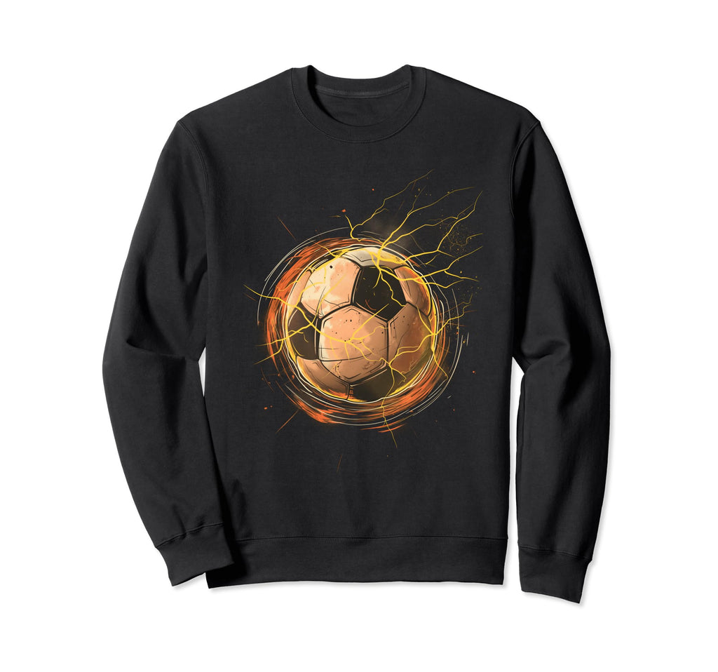 Lightning Soccer Ball Sports Futbol Sweatshirt - Fun Novelty Design Unisex
