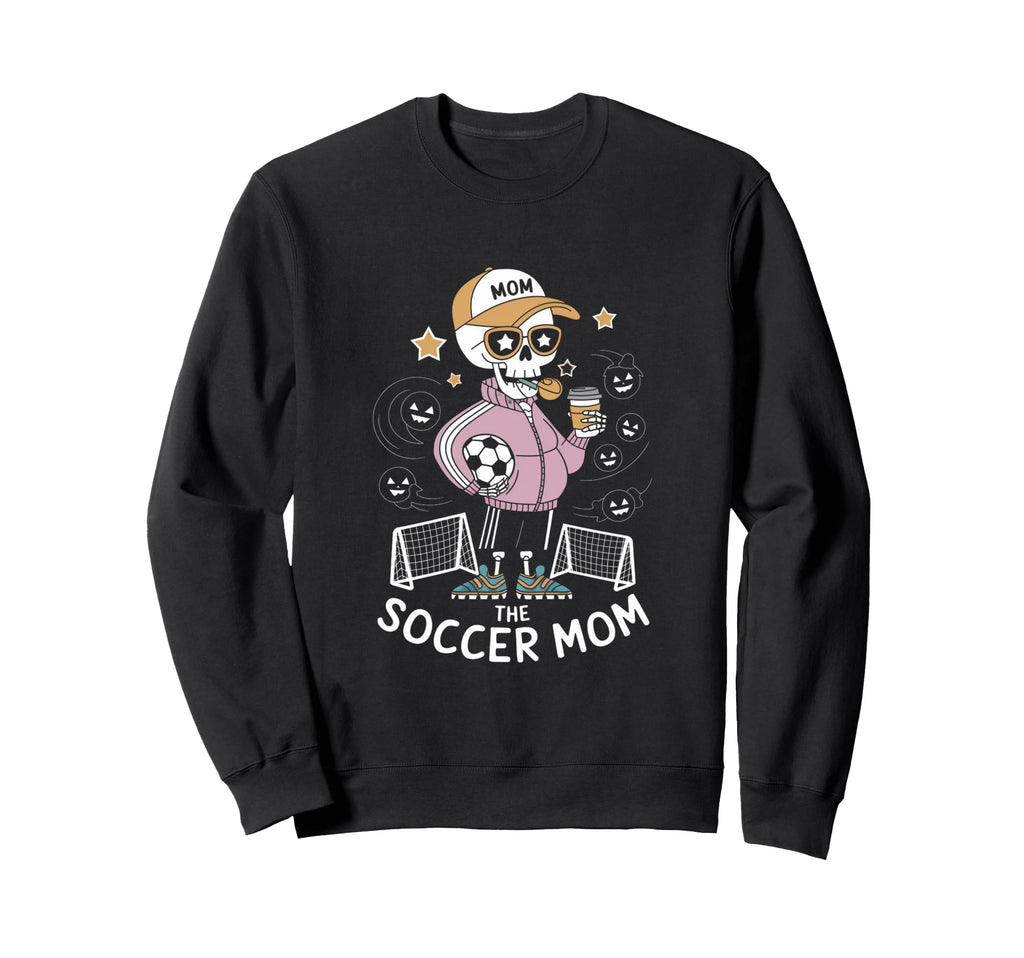 Soccer Mom Skeletton Halloween Sweatshirt - Fun Novelty Design for Adults