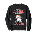 Just Who Loves Cats And Soccer Fan Sweatshirt - Trendy Graphic for Adults