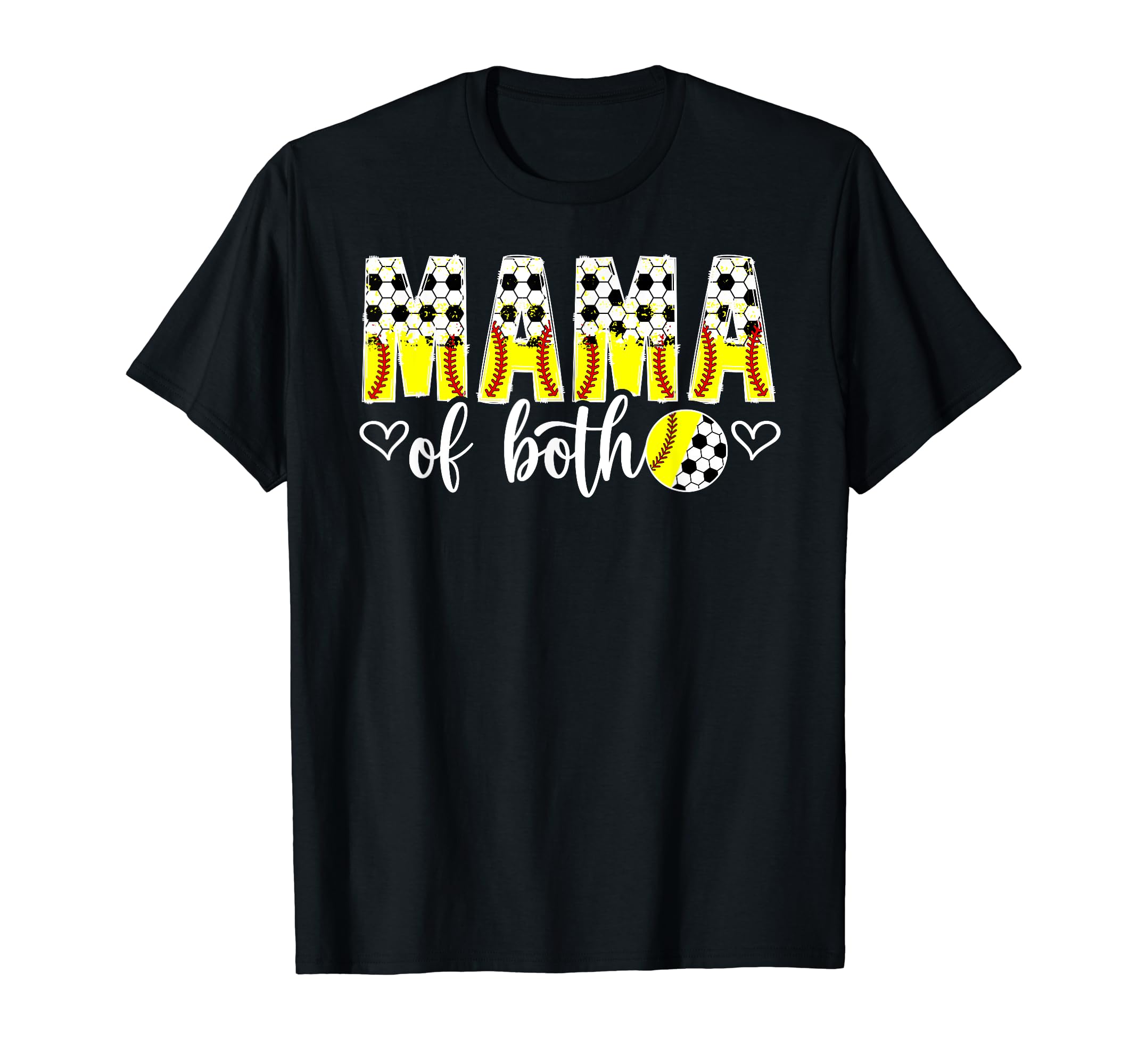 Mama Both Softball Soccer Mom Soccer T-Shirt - Unique Graphic Men Women