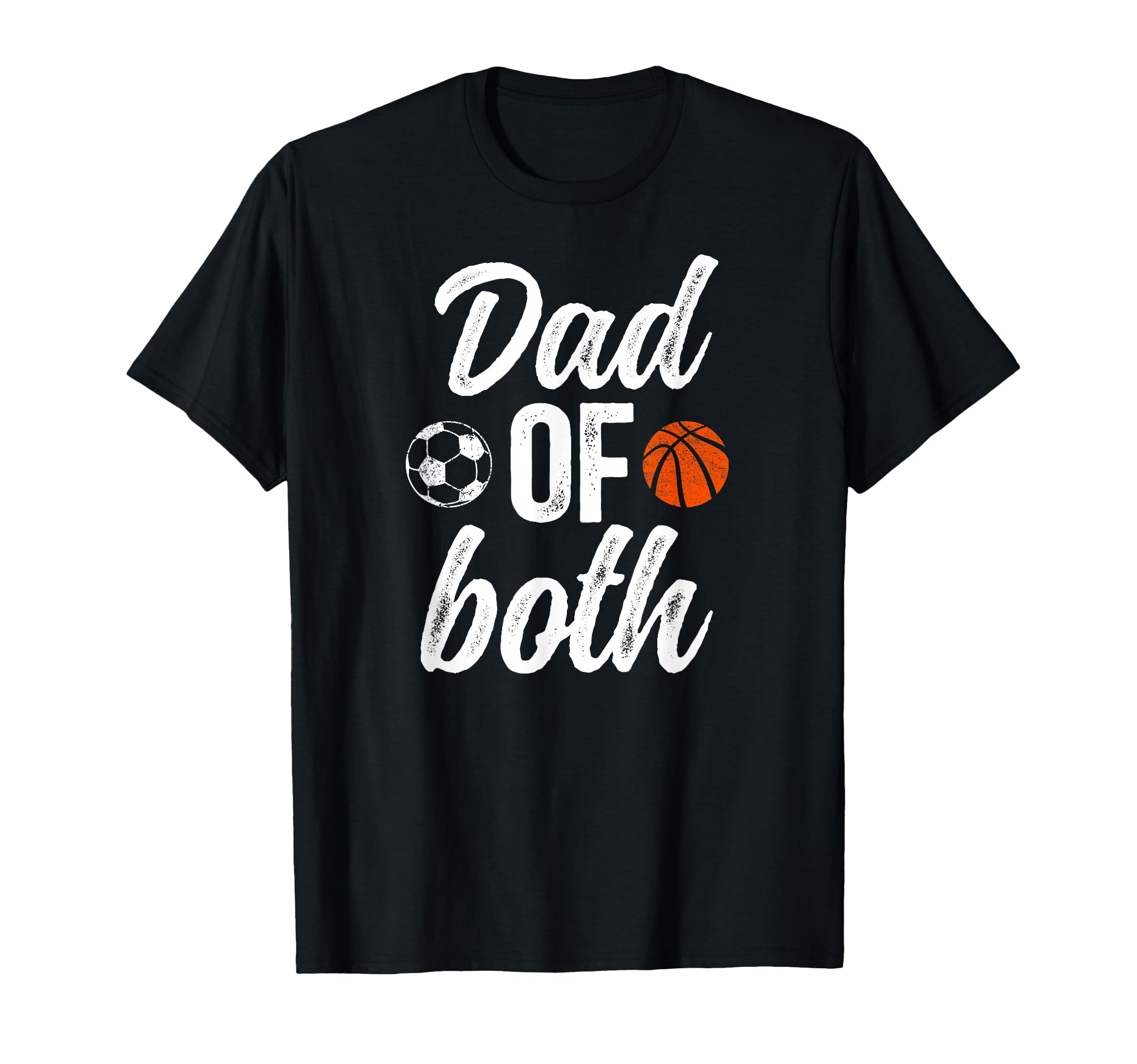 Dad Both Soccer Basketball Dad Ballers T-Shirt - Trendy Graphic Unisex