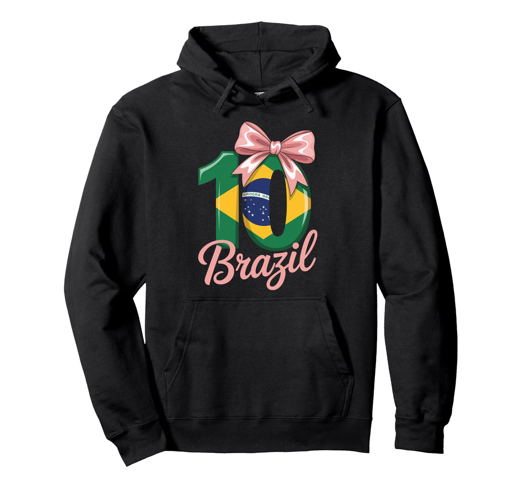10 Brazil Birthday Number 10 Soccer Jersey Hoodie - Graphic Print Men Women