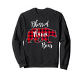 Blessed Mama Bear Buffalo Check Sweatshirt - Casual Everyday Wear Unisex
