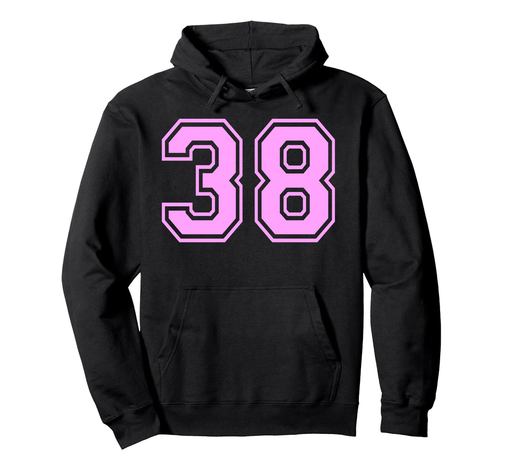 38 Number Thirty Eight Sports Varsity Hoodie - Minimalist Print for Adults