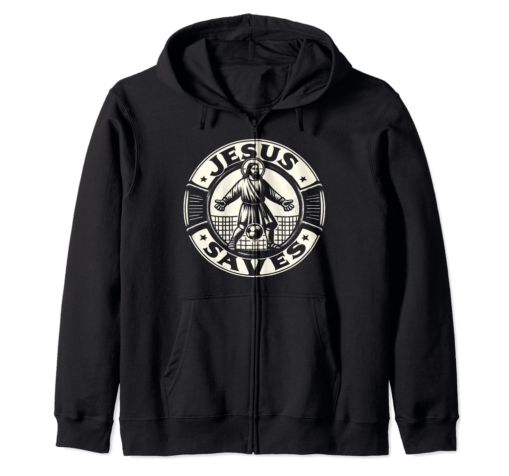 C J S Religious Christian Soccer Player Hoodie - Fun Novelty Design Unisex