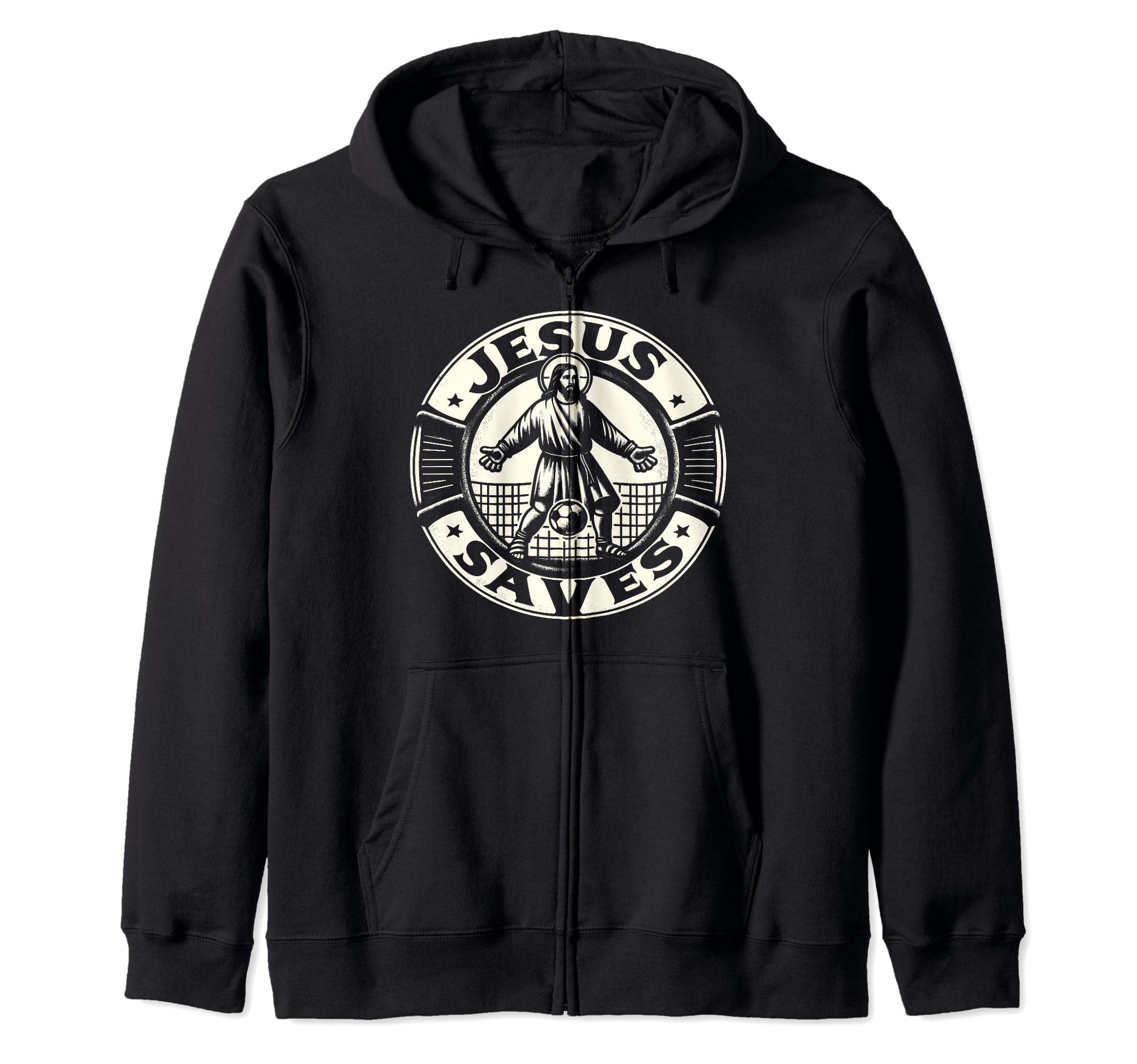 C J S Religious Christian Soccer Player Hoodie - Fun Novelty Design Unisex
