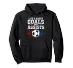 Life Goals Assists Soccer Heartbeat Fan Hoodie - Graphic Print Men Women