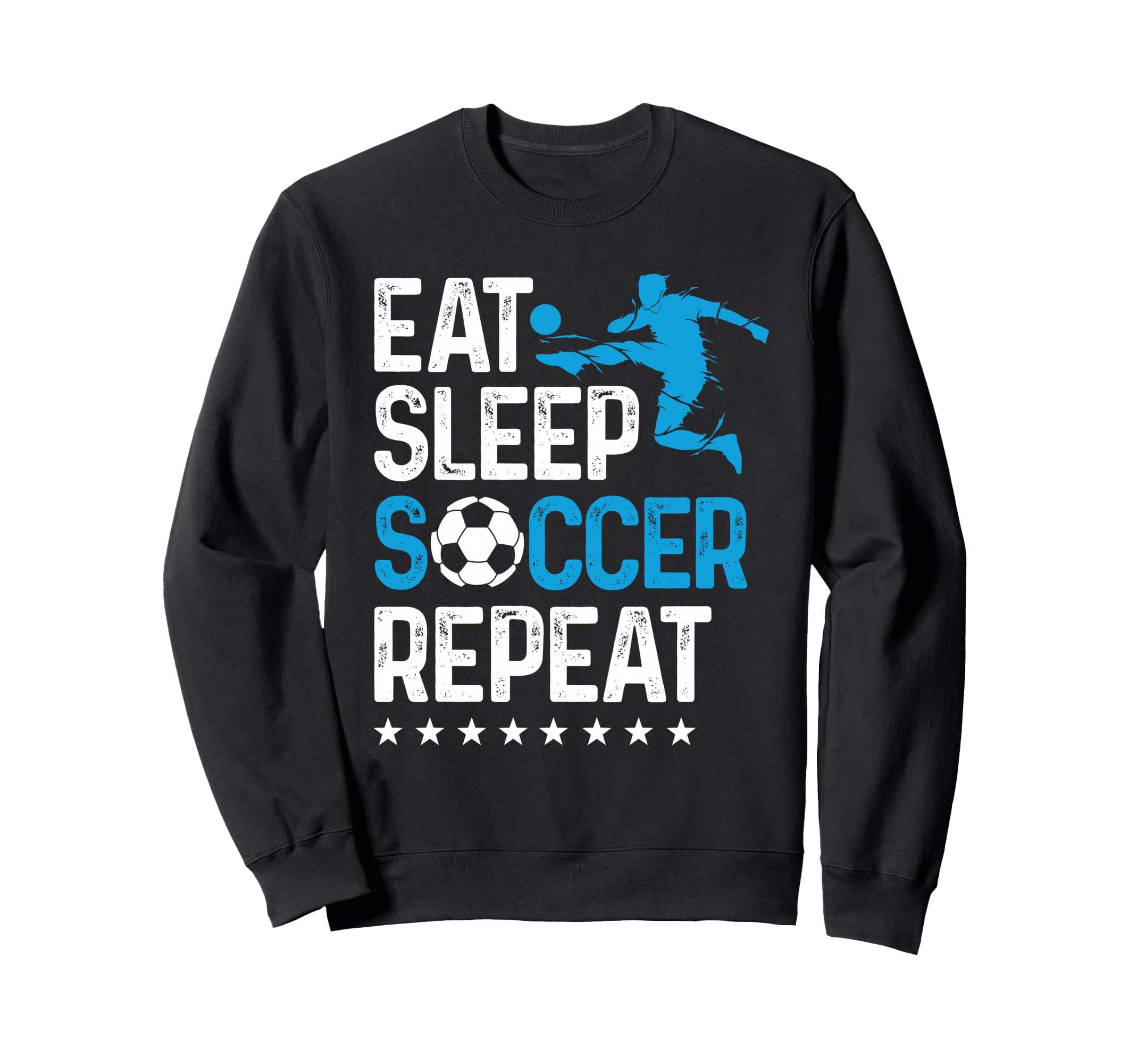 Eat Sleep Soccer Repeat Sport Player Sweatshirt - Aesthetic Graphic Unisex