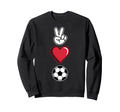 Peace Love Soccer Simple Player Coach Sweatshirt - Unique Graphic Unisex