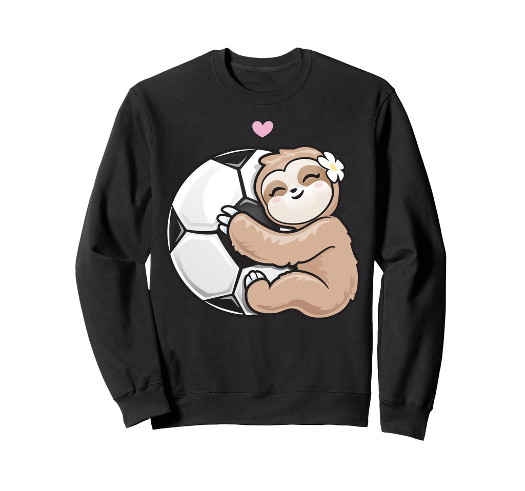 Soccer Adorable Sloth Loves Football Sweatshirt - Unique Graphic Unisex