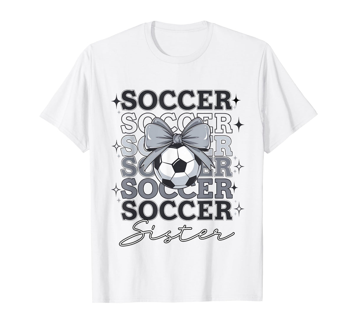 Groovy Soccer Sister Coquette Bow T-Shirt - Custom Art Print for Adults