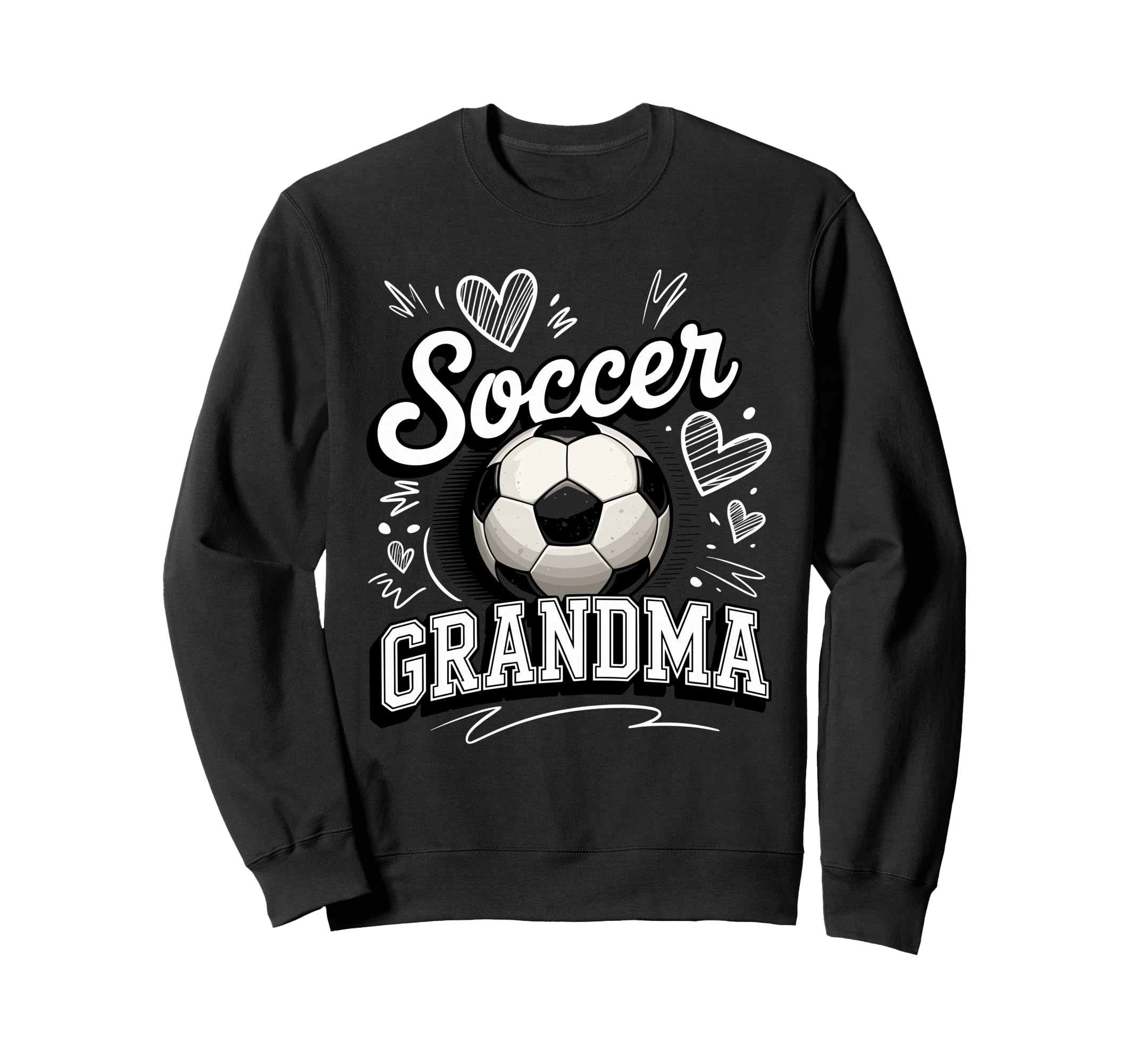 Soccer Grandma Heart Ball Stadium Sweatshirt - Unique Graphic Unisex