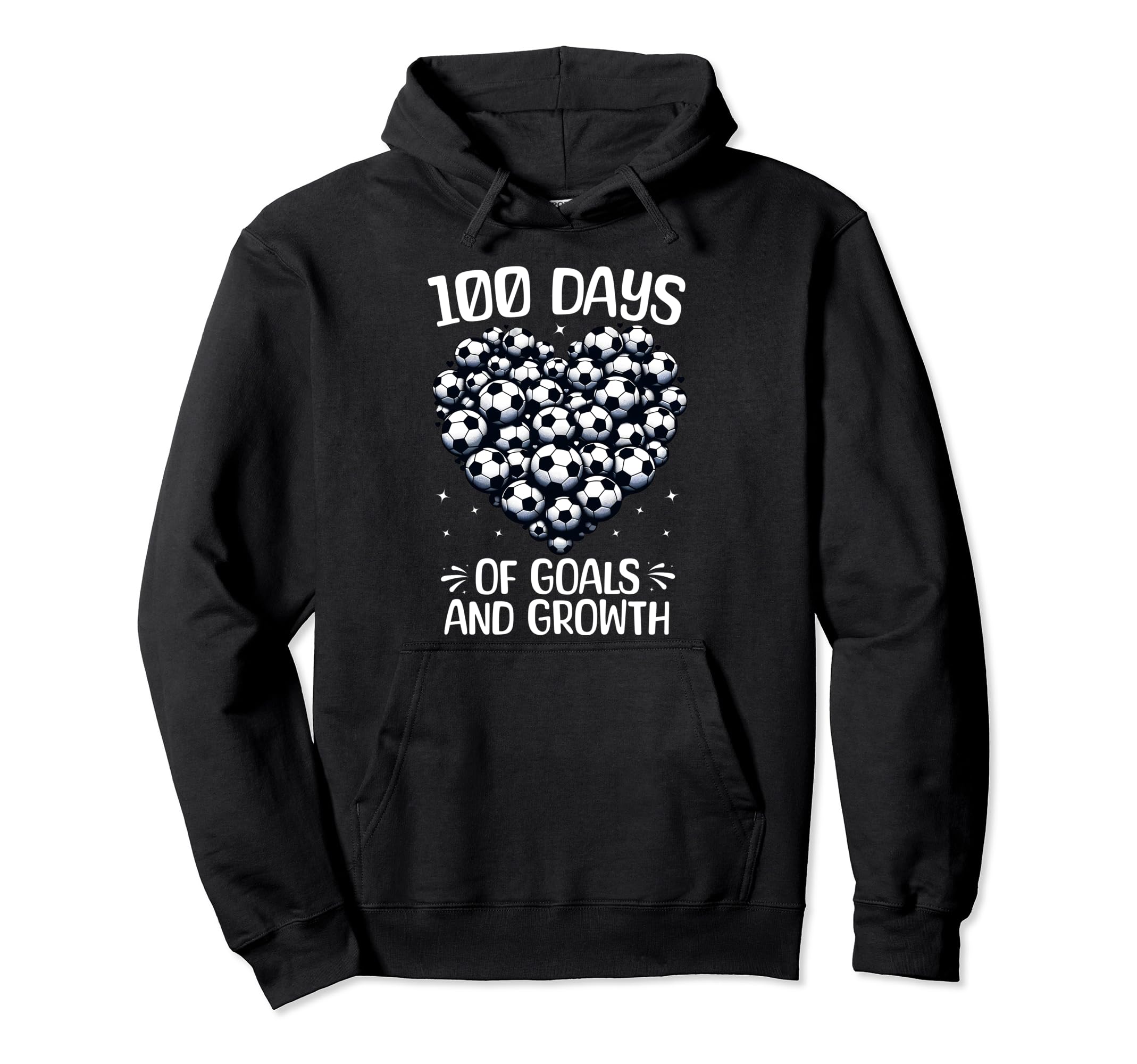100 Days School Soccer Heart Love Hoodie - Casual Everyday Wear Men Women