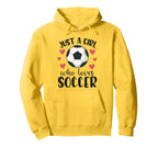Just Who Loves Soccer Female Player Hoodie - Casual Everyday Wear Men Women