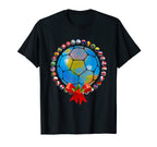 Holiday Wreath Earth Football Nation T-Shirt - Minimalist Print Unisex