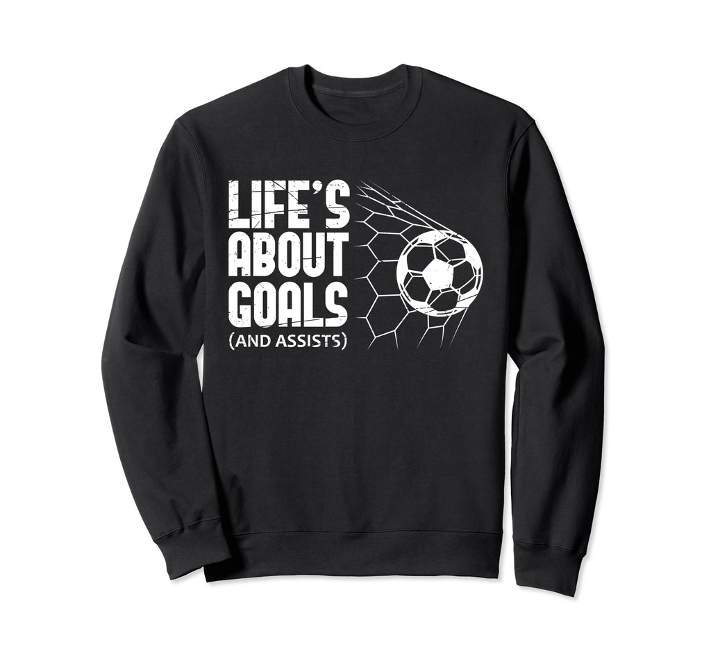 Funny Soccer Ball Lies About Goals Sweatshirt - Trendy Graphic for Adults