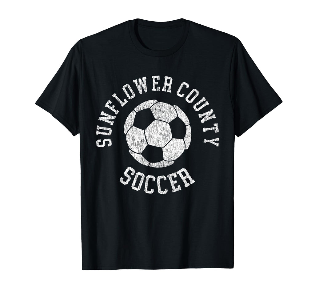 Sunflower County Soccer Distressed T-Shirt - Minimalist Print for Adults