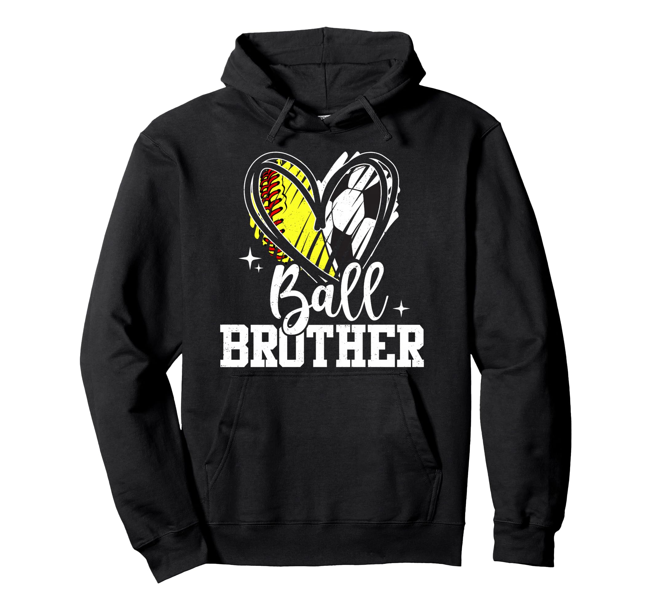 Ball Brother Softball Soccer Ball Brother Hoodie - Graphic Print Unisex