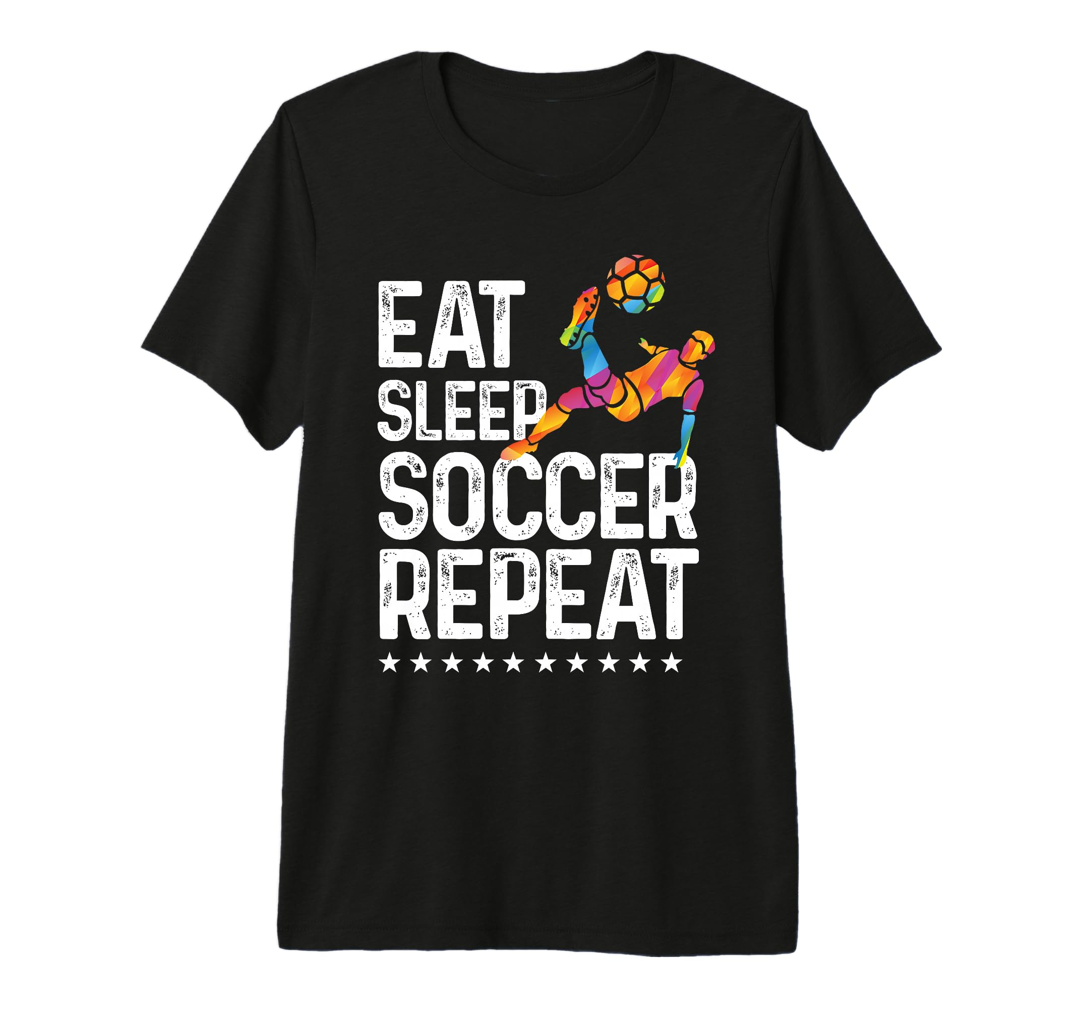Eat Sleep Soccer Repeat Soccer Sports T-Shirt - Novelty Apparel for Adults