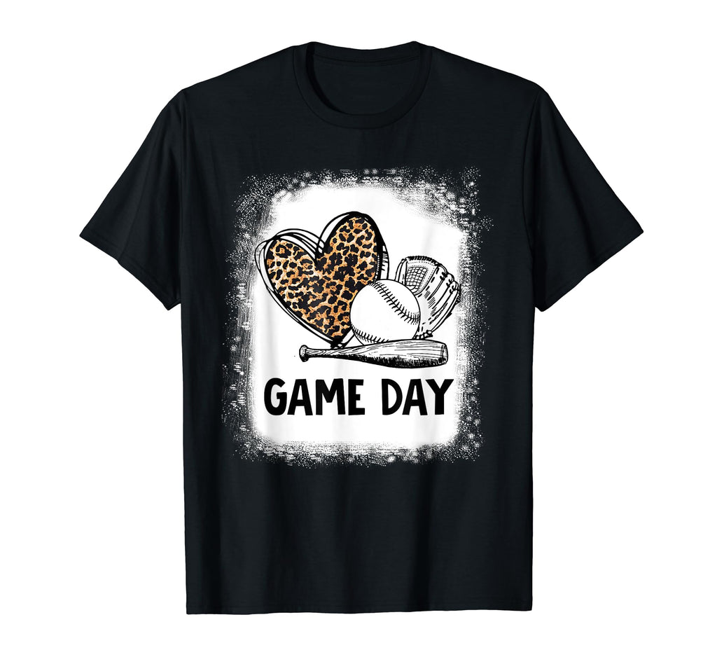 Game Day Baseball Decorations Leopard T-Shirt - Aesthetic Graphic Unisex