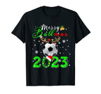 Merry Ballmas 2023 Santa Reindeer T-Shirt - Custom Art Print for Adults