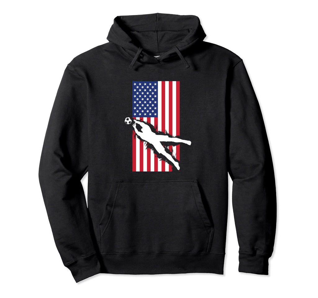 Soccer Goalie American Flag Hoodie - Trendy Graphic for Adults