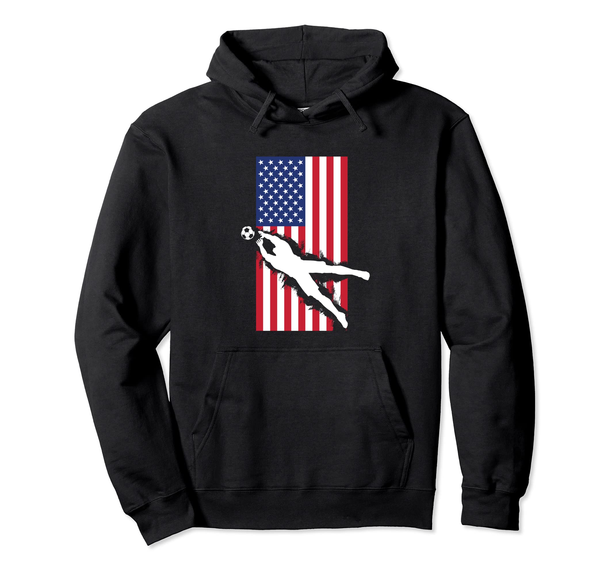 Soccer Goalie American Flag Hoodie - Trendy Graphic for Adults