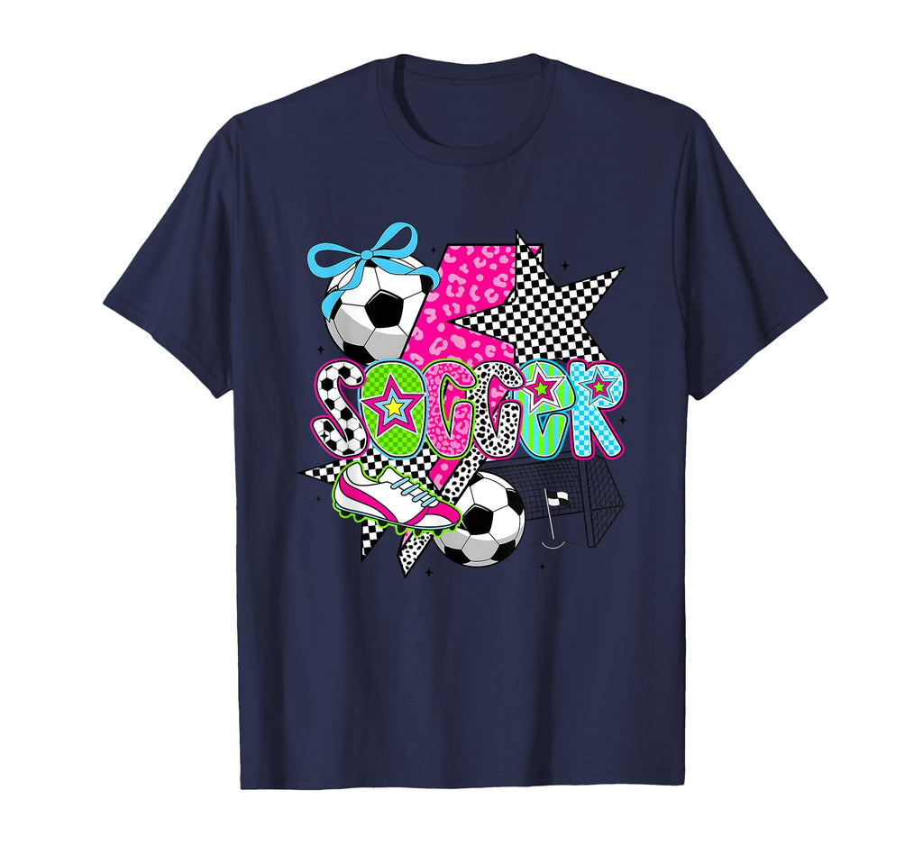Preppy Soccer Coquette Checkered Star T-Shirt - Trendy Graphic Men Women