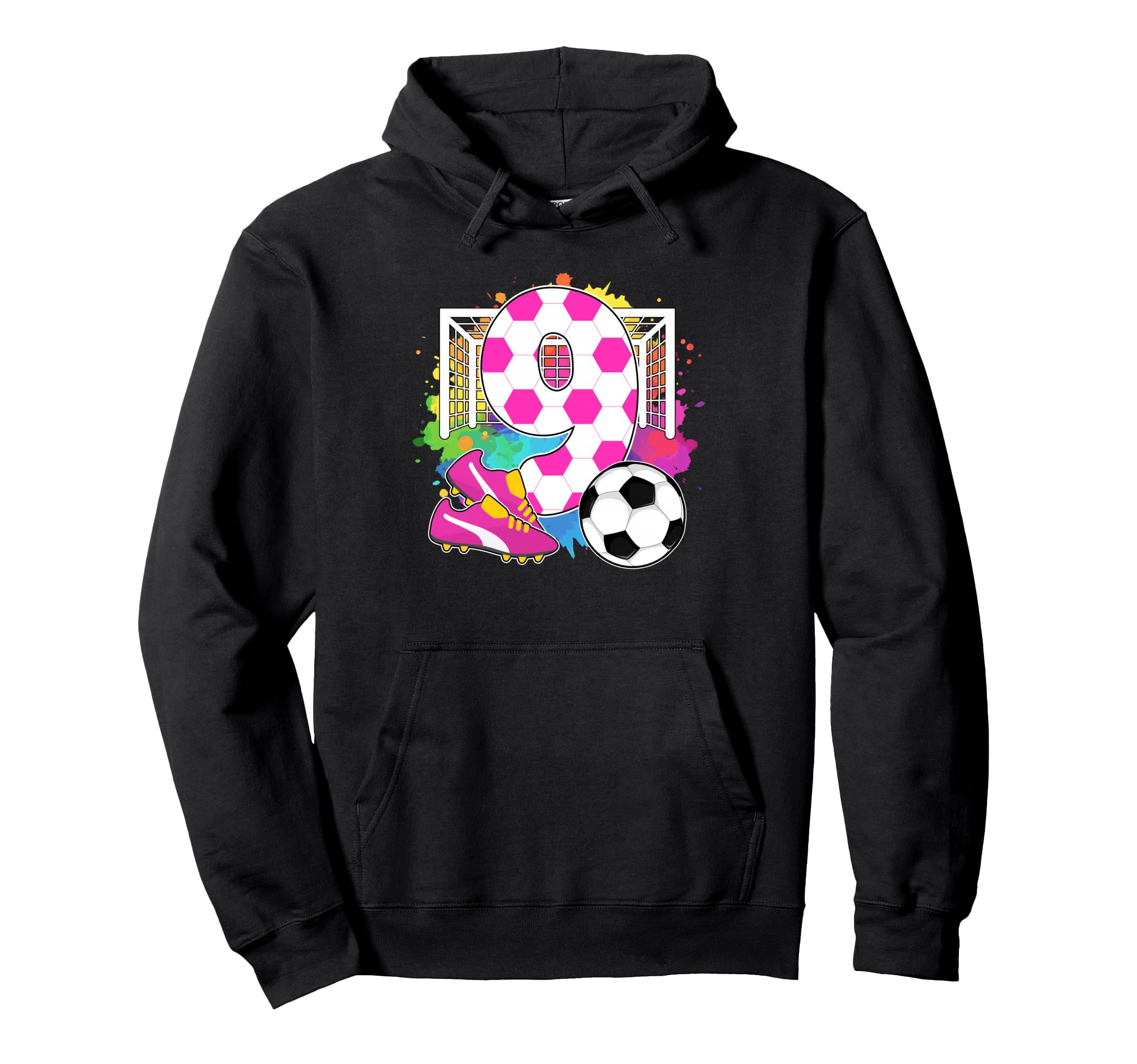 9 Years Old Birthday 9Th Birthday Soccer Hoodie - Unique Graphic Unisex