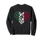 Mexican Flag Heart Mexican Soccer Sweatshirt - Novelty Apparel for Adults